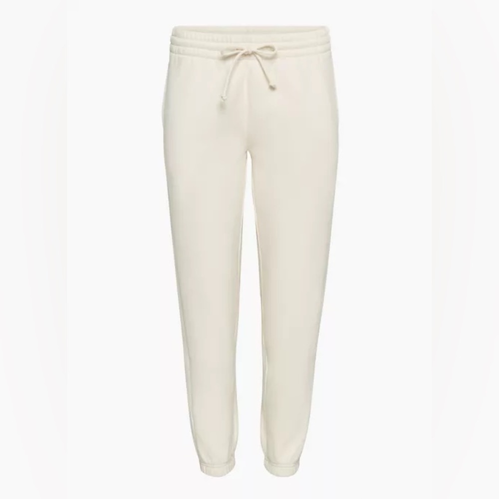 Aritzia TNA Cozy Fleece Boyfriend Cream Jogger Pants